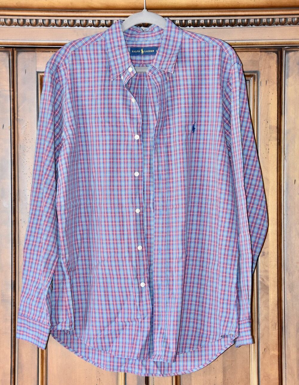 Polo Ralph Lauren Striped Shell Button Long Sleeve Business Oxford Shirt Size L